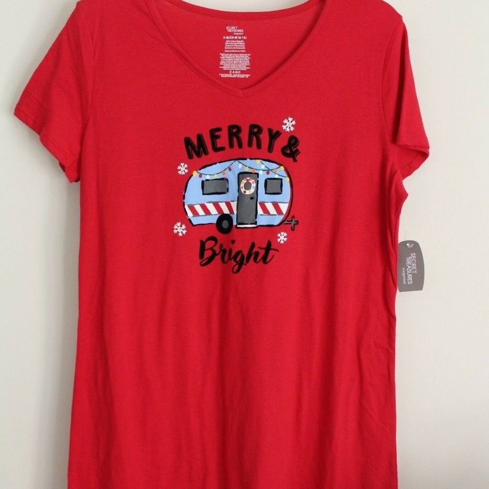 Ladies size S-M Sleepshirt RV Merry & Bright